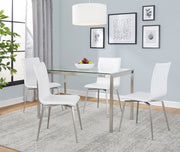 Fuji Mason - Upholstered Swivel Contemporary Dining Set Dining Set, Glass, 5 Piece