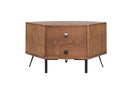 Switch Fan Shape Reclaimed Wood Corner Media Table For Living Room Wise Use Your Space - Natural 3 image