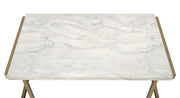 Boice II - Faux Marble Top Sofa Table - White / Champagne