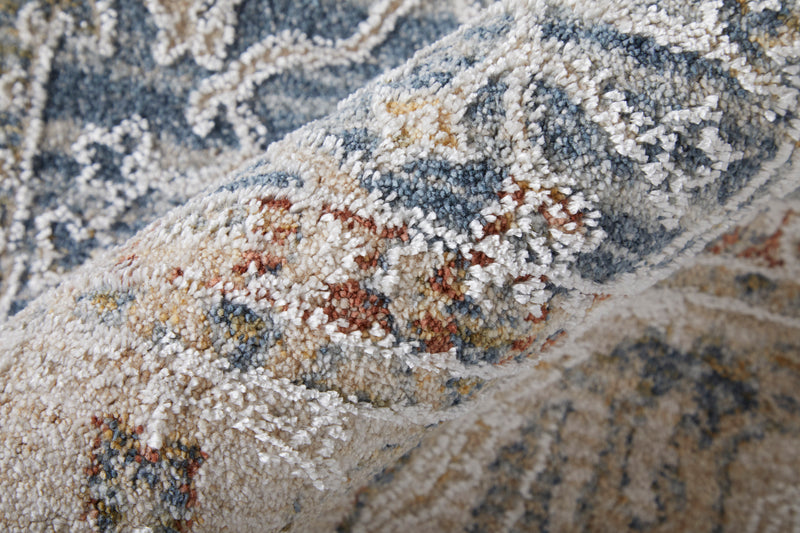Pasha Transitional Ikat, Blue/Taupe/Ivory