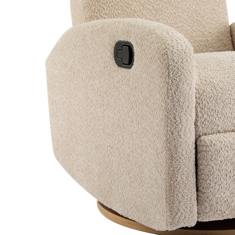 360 Swivel and Glider Recliner Chair-Almond