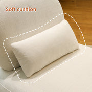 Cute Accent Chair with Solid Wood Legs, Living Room Chair with Soft Fabric Cushion, Cozy Bedroom Chair, Comfy Armless Reading Chair for Apartment, Waiting Room, Balcony,Set of 2 (White)