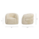 Switch Colt - Fur Swivel Upholstered Barrel Accent Arm Chair - Cream Beige 3 image