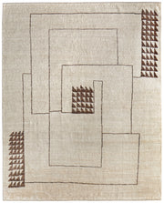 Agape Modern Abstract, Ivory/Brown