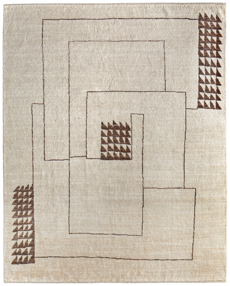 Agape Modern Abstract, Ivory/Brown