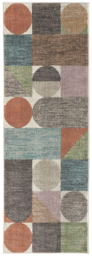 Eden Modern Color Block, Ivory/Brown/Blue