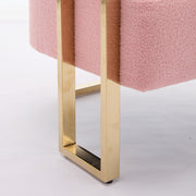 Modern Decorative Chair Teddy Fleece Upholstered And Metal Foot