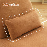 Cute Accent Chair with Solid Wood Legs, Living Room Chair with Soft fabric Cushion, Cozy Bedroom Chair, Comfy Armless Reading Chair for Apartment, Waiting Room, Balcony (Caramel)