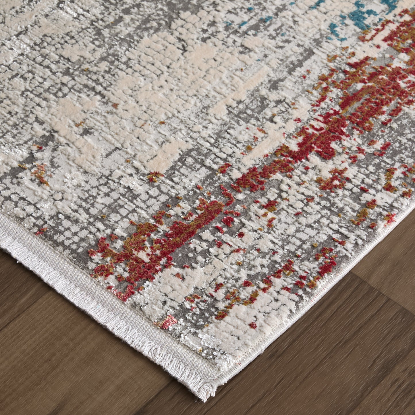 Cadiz Modern Abstract, Gray/Red/Blue