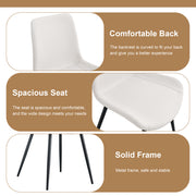 Table and chair set.42 inch modern minimalist brown wood grain round dining table set.Paired with 6 White Artificial PU Chairs With Curved Widened Cushion Design.Suitable for dining rooms,office,etc.