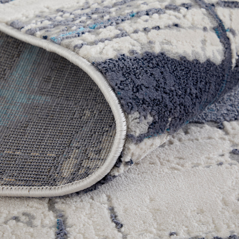 Indio Modern Abstract, Ivory/Blue/Gray
