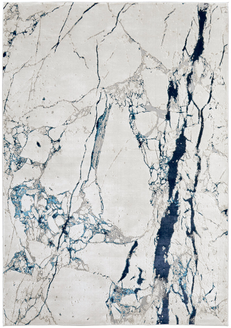 Indio Modern Abstract, Ivory/Blue/Black