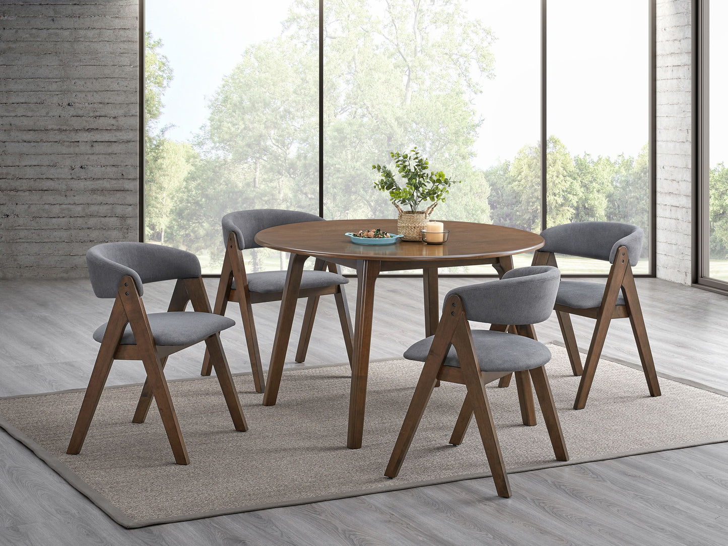 Keiki - 5 Piece Dining Room Set - Walnut