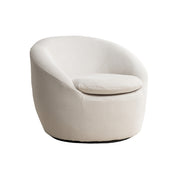 Winnie Modern Teddy Fabric Barrel Chair, 360° Swivel, Beige