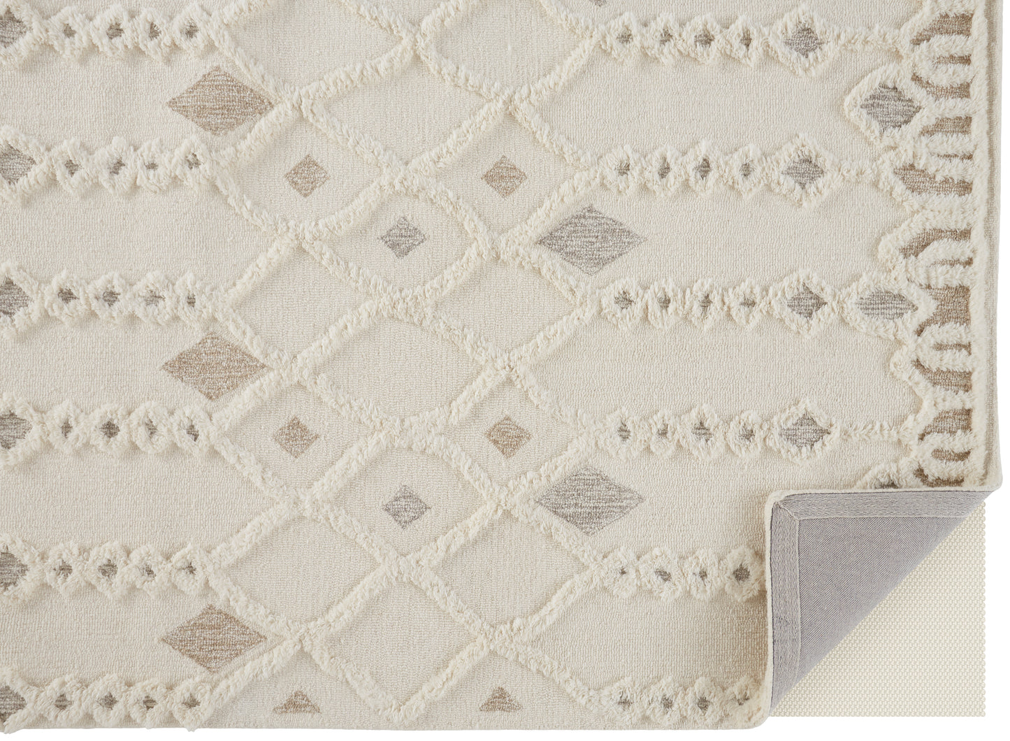 Anica Transitional Trellis & Lattice, Ivory/Tan/Silver
