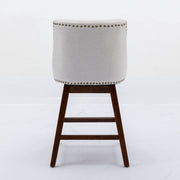 Counter Height Swivel Barstools, 26'' H Seat Height Upholstered Bar Stools (Set of 2), Fabric