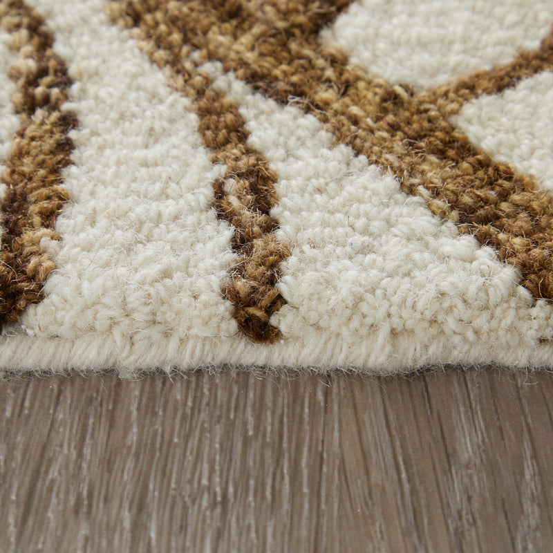Wallace Modern Ikat, White/Brown