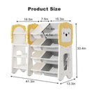 Switch Kids Bookshelf And Toy Storage, 4 Tier Toy Organizers With 8 Removable Storage Bins, Kids Toy Storage Organizer For Study Room - Gray / White / Yellow 3 image