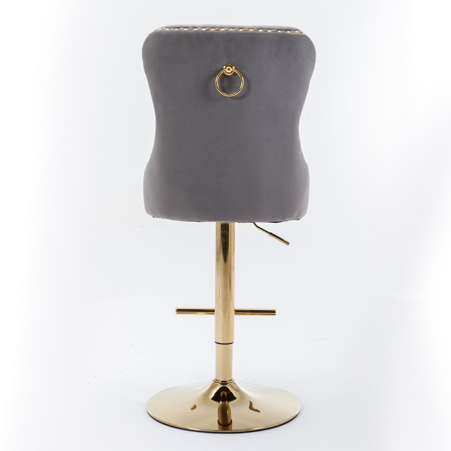 Thick Swivel Barstools Adjusatble Seat Height From 25-33", Modern Upholstered Bar Stools With Backs Comfortable Tufted For Home Pub And Kitchen Island (Set of 2)