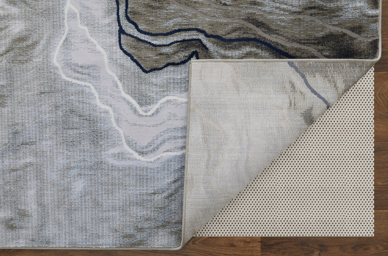 Gaspar Modern Abstract, Taupe/Gray/Blue