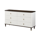 Switch Carena - 5 Piece Bedroom Set (Eastern King Dresser Chest Mirror Nightstand) - Brown / Light Gray / White 3 image