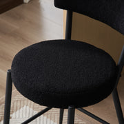 Modern Teddy Fabric Upholstered Bar Stools - Legs
