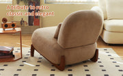 Cute Accent Chair with Solid Wood Legs, Living Room Chair with Soft Fabric Cushion, Cozy Bedroom Chair, Comfy Armless Reading Chair for Apartment, Waiting Room, Balcony,Set of 2(Camel)