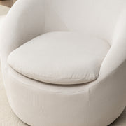 Winnie Modern Teddy Fabric Barrel Chair, 360° Swivel, Beige