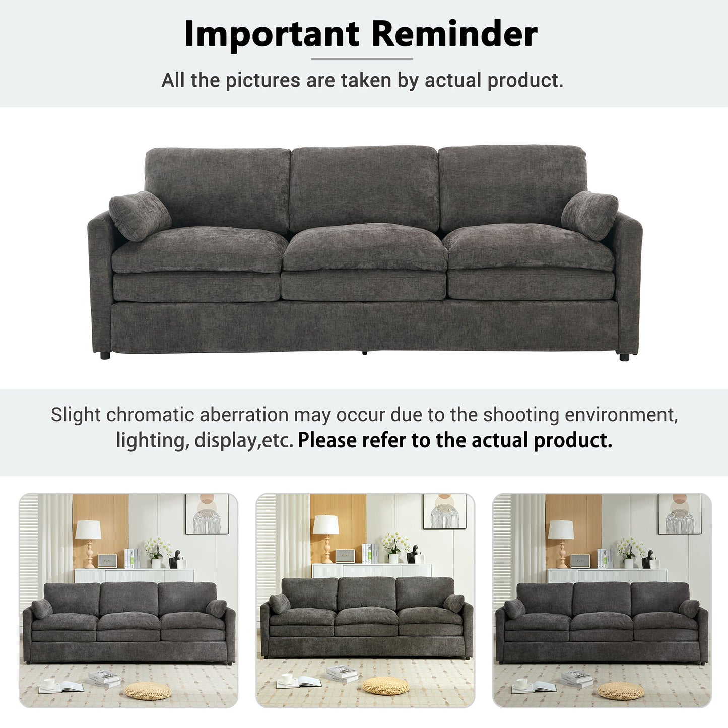 Cozy Upholstered 3 Seater Sofa Cushion For Living Room