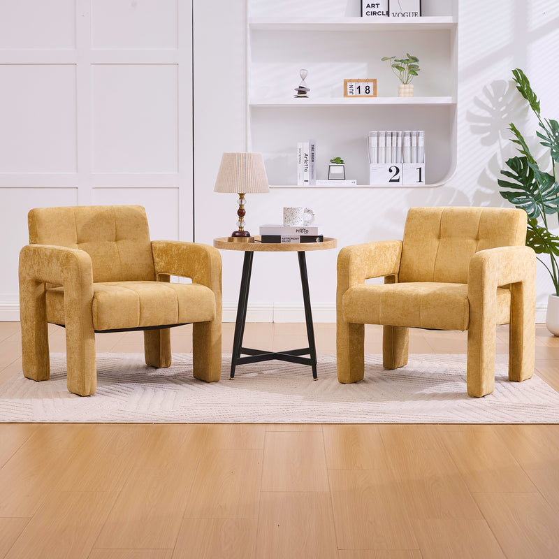 Modern Minimalist Casual Single Armchair Living Room, Bedroom, Office Area Upholstered Chair Comfortable Padded Armchair Nordic Style Casual Seating