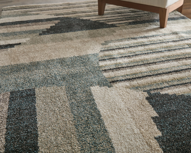 Richmond Modern Abstract, Ivory/Gray/Blue