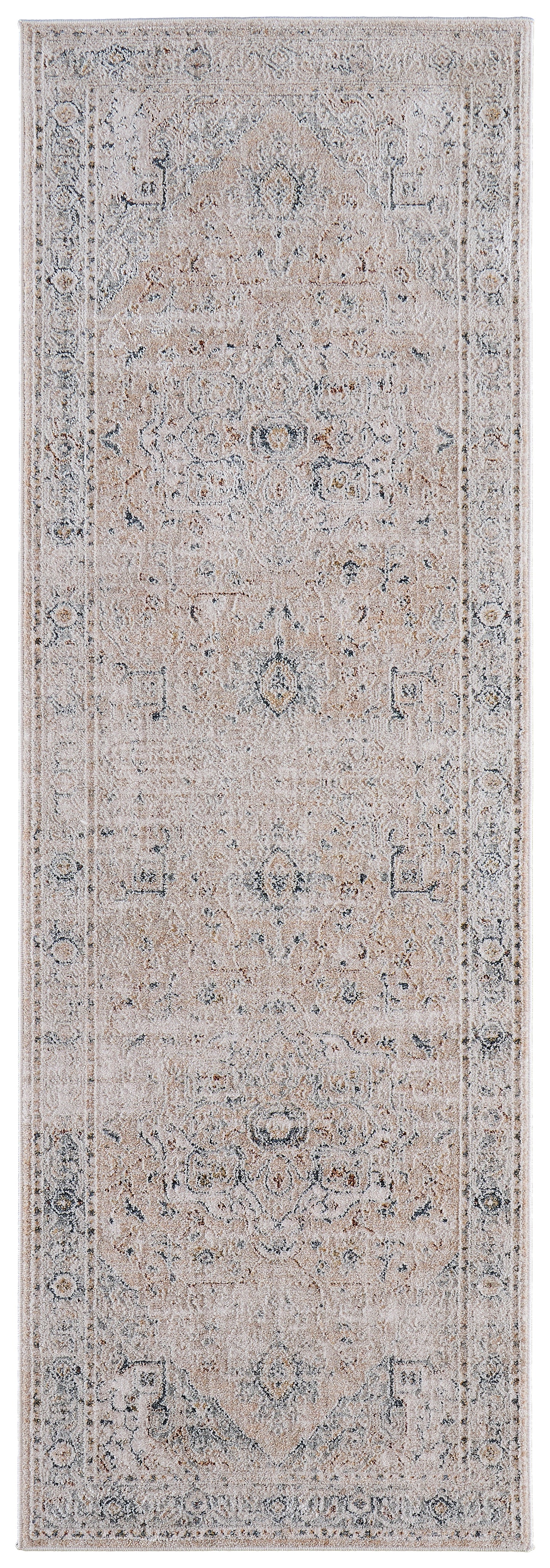 Pasha Transitional Medallion, Ivory/Taupe/Blue