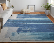 Anya Transitional Abstract, Blue/Ivory