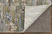 Melrose Traditional Floral & Botanical, Green/Ivory/Blue