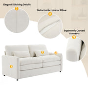 Cozy Upholstered Cushion Loveseat Sofa For Living Room