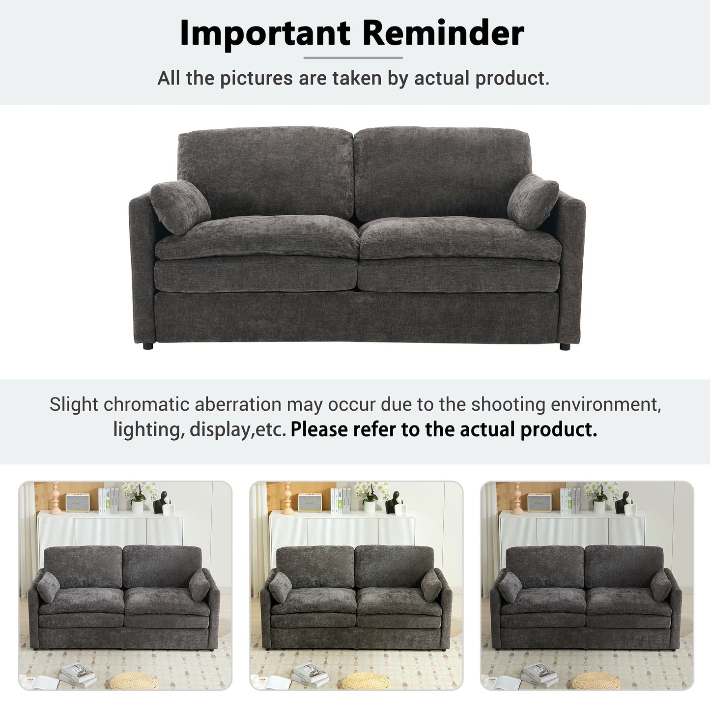 Cozy Upholstered Cushion Loveseat Sofa For Living Room