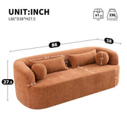 [NEW]86' Chenille Boneless Couch, Upholstered Sofa with Pillows, No Assembly Curved Cloud Couch with High-Density Foam, 3-Seater Luxury Modern Compressed Sofa for Living Room&Apartment