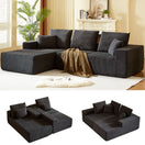 Switch Modular Sectional Sofa With Chaise, L Shaped Cloud Couch With Deep Seat, Sectional Couches For Living Room - Black 2 image