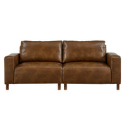 Big Loveseat for Living Room,Apartment,Upholstered Breathable Faux Leather PU Couch,Loveseat Brown (This SKU=W1097S00254)