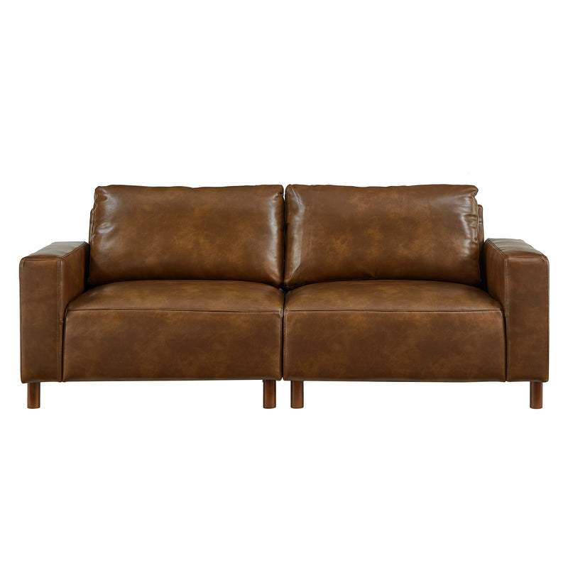 Big Loveseat for Living Room,Apartment,Upholstered Breathable Faux Leather PU Couch,Loveseat Brown (This SKU=W1097S00254)