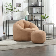 Bedding Bean Bag Sofa Chair High Pressure Foam With Footrest