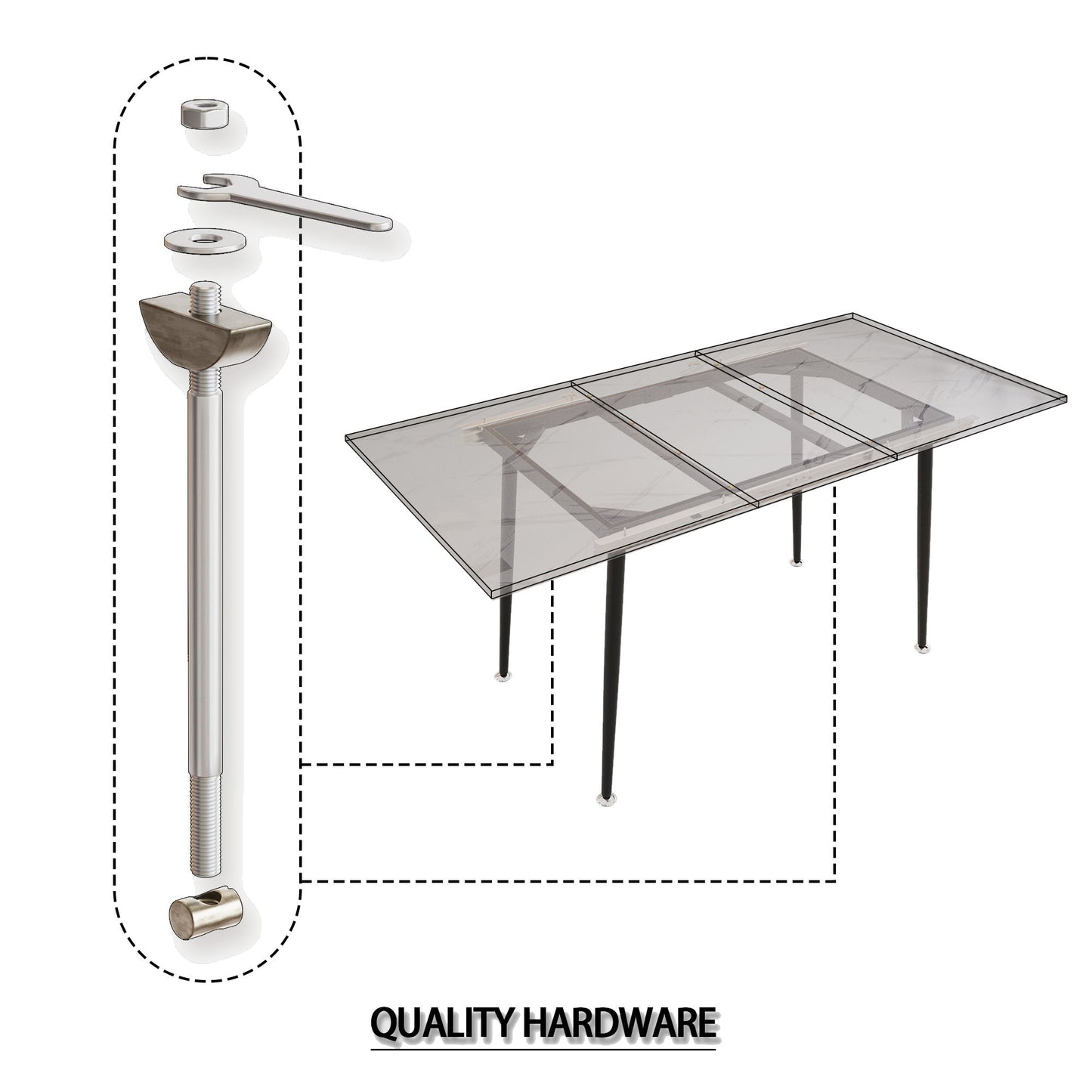 Modern Extendable Dining Table And Chair Set