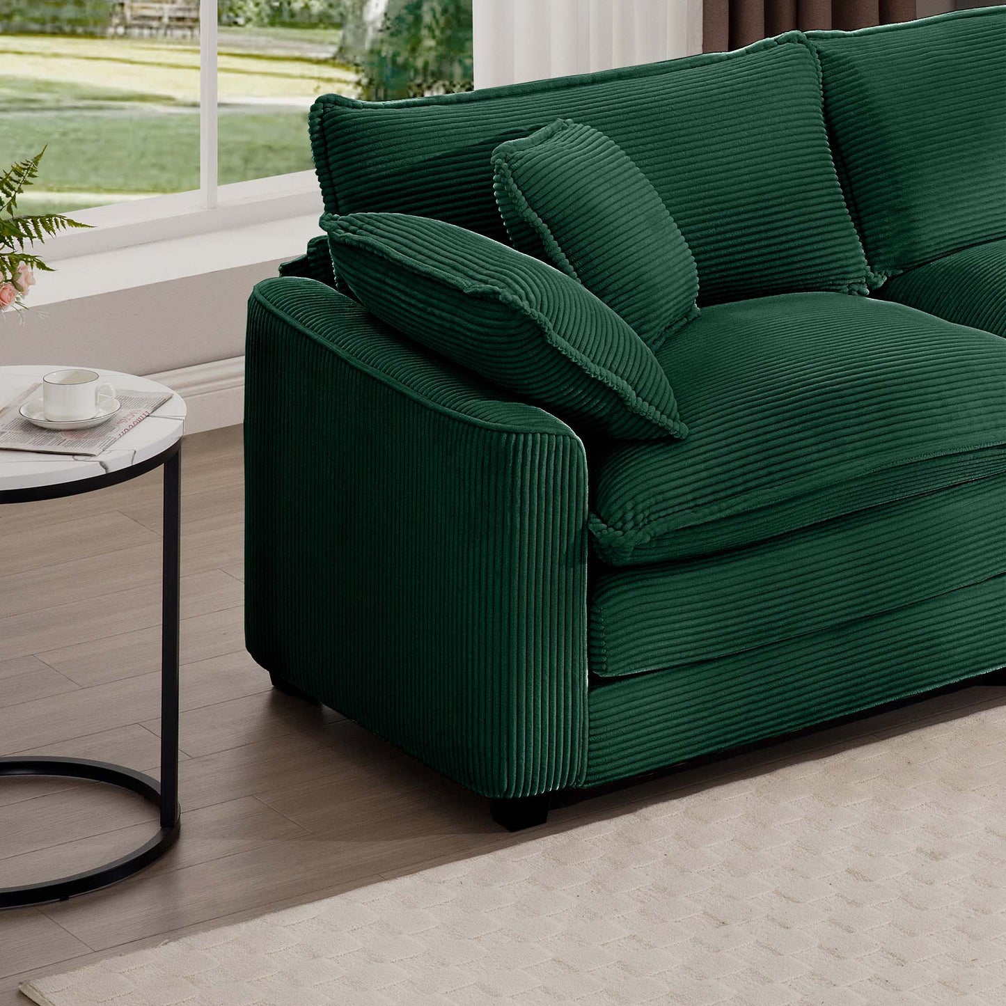 Modern Oversized Modular Cushion Sofa With Ottoman, Low Back, Deep Seating Sofa Set