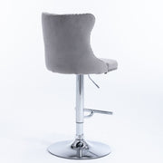 Swivel Barstools Adjusatble Seat Height From 25-33", Modern Upholstered Base Bar Stools With Backs Comfortable Tufted For Home Pub And Kitchen Island (Set of 2)