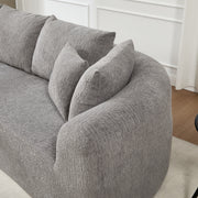 Cloud Sectional Couch, Boneless Sofa for Living Room, Corduroy Modular Couch with L Shape Chaise, Modern Compressed Sofa in a Box, Memory Foam Filling (LIGHT GREY)