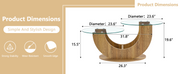 Creative U-Shaped Double-Tier Glass Coffee Table with Wood-Grain MDF Base: A Modern, Minimalist Living Room Side Table with Adjustable Height.