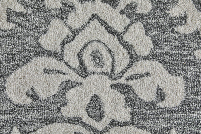 Belfort Traditional Floral & Botanical, Gray/Ivory/Black