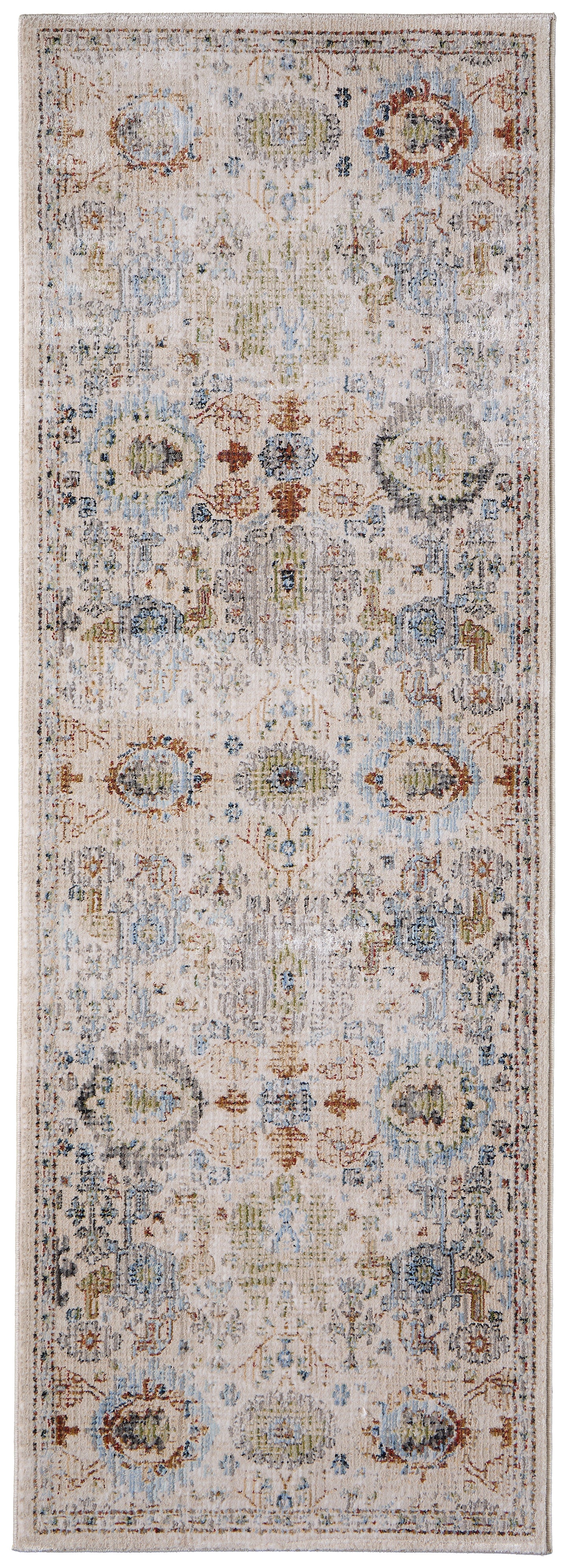 Melrose Traditional Floral & Botanical, Tan/Blue/Red