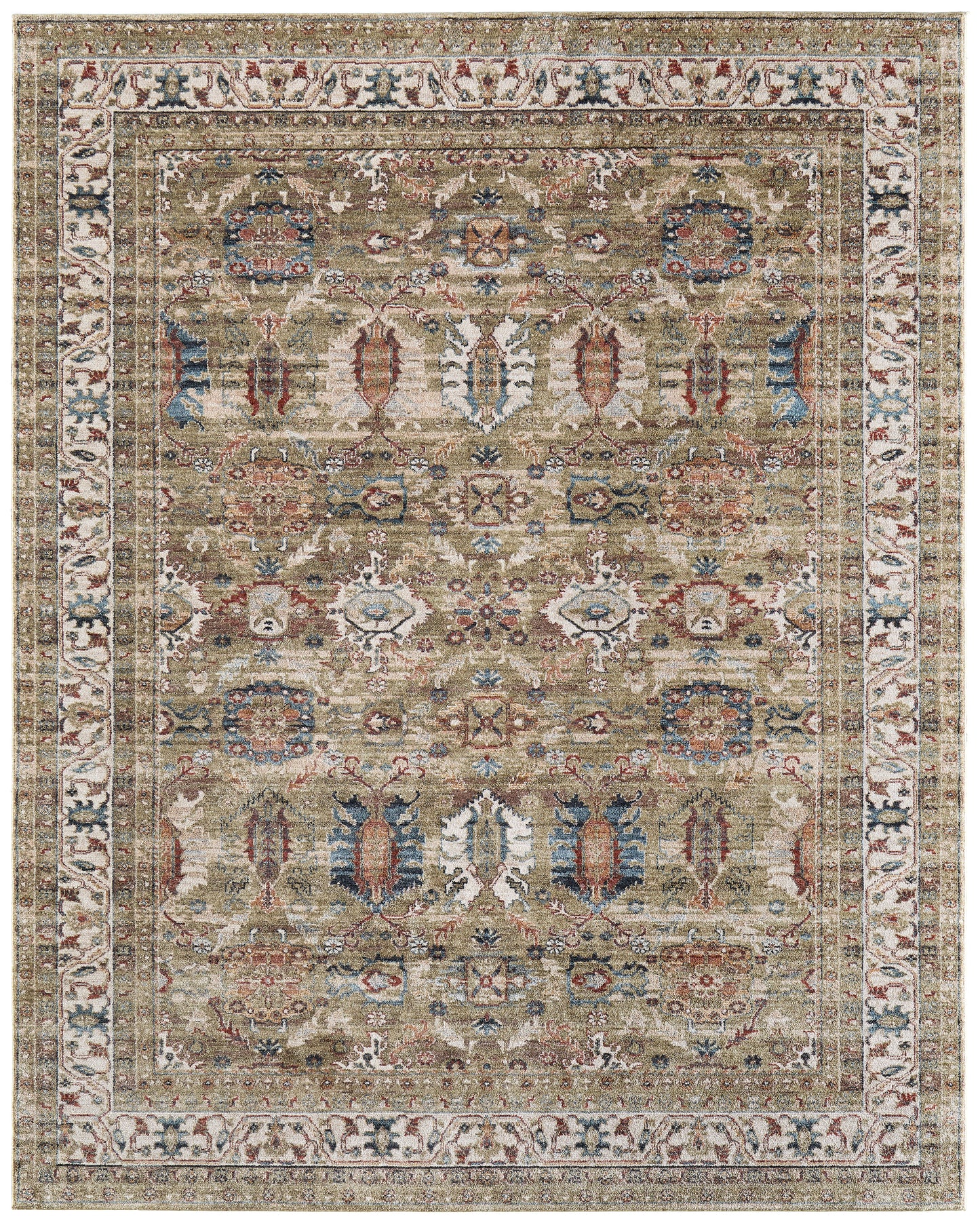 Pearson Traditional Persian, Green/Ivory/Blue