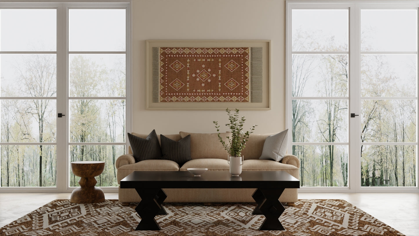 Wallace Transitional Medallion, Brown/White